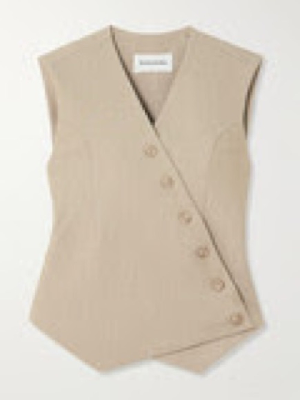 The Frankie Shop Beige Asymmetric Button Vest
